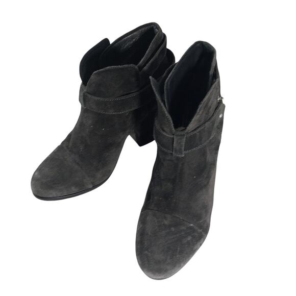 RAG & BONE, NYC! STORMY GRAT GENUINE SUEDE LEATHER DUAL WRAP ANKLE BOOTS! SZ 8M - Picture 3 of 10